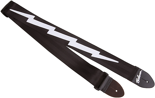 Gibson Asgsbl The Lightning Bolt Sealtbelt - Gibson Lightning Bolt 2" Nylon Strap Black (620x611), Png Download