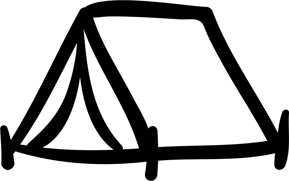 Tent Handmade Outlined Symbol - Camping Tent Outline (981x614), Png Download