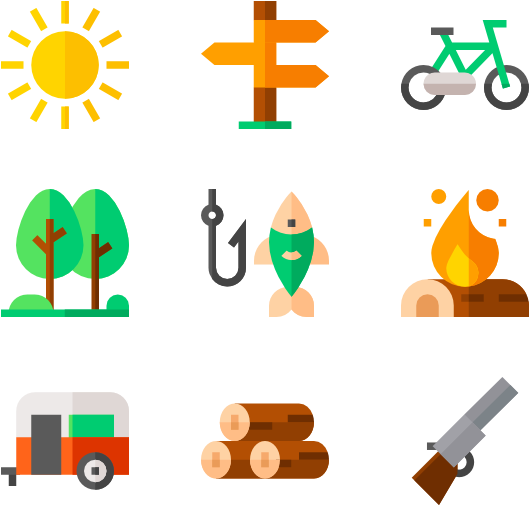 Camping 50 Icons - Portable Network Graphics (600x564), Png Download