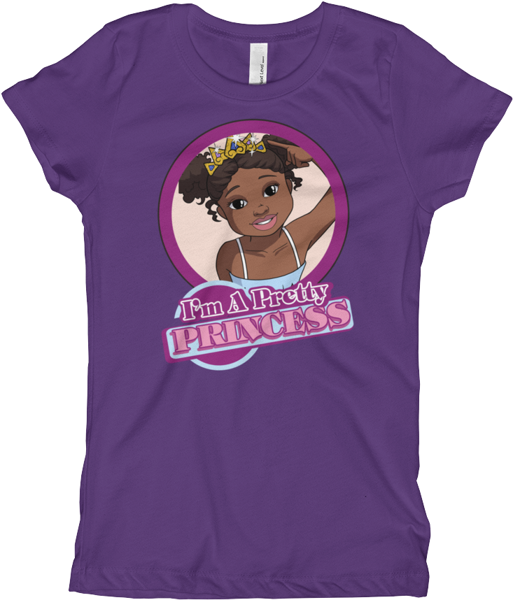 "i'm A Pretty Princess" T Shirt For African American - Cute Unique Modern Mermaid & Dolphin Girl's T-shirt (1000x1000), Png Download