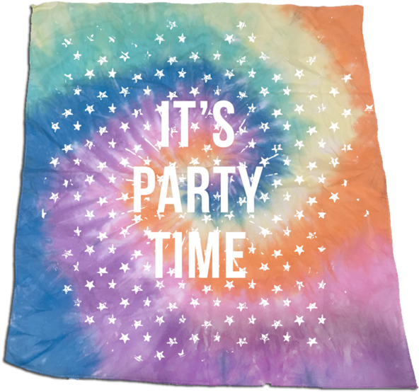 It's Party Time Bandanna - Art (600x557), Png Download