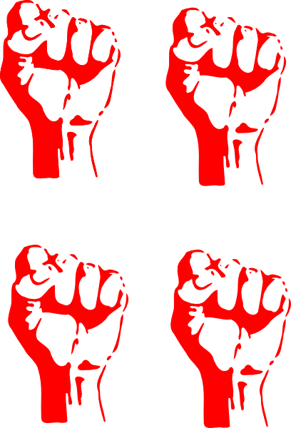 Four Red Fists Clip Art - Anti Nwo Illuminati (408x600), Png Download