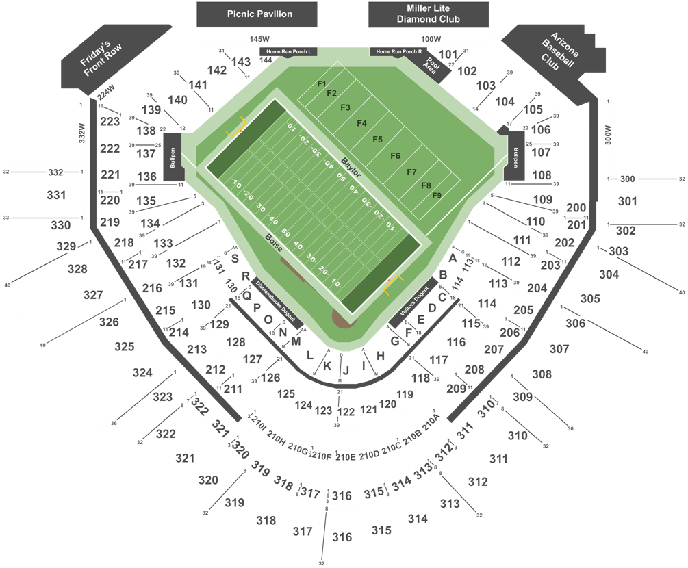 Legend - Cactus Bowl Seating For K State (1050x860), Png Download