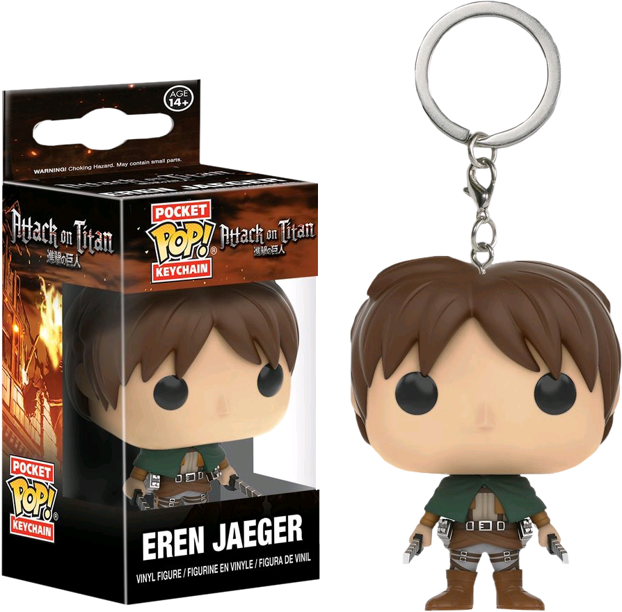 Attack On Titan - Attack On Titan - Eren Jaeger Pocket Pop! Keychain (894x880), Png Download