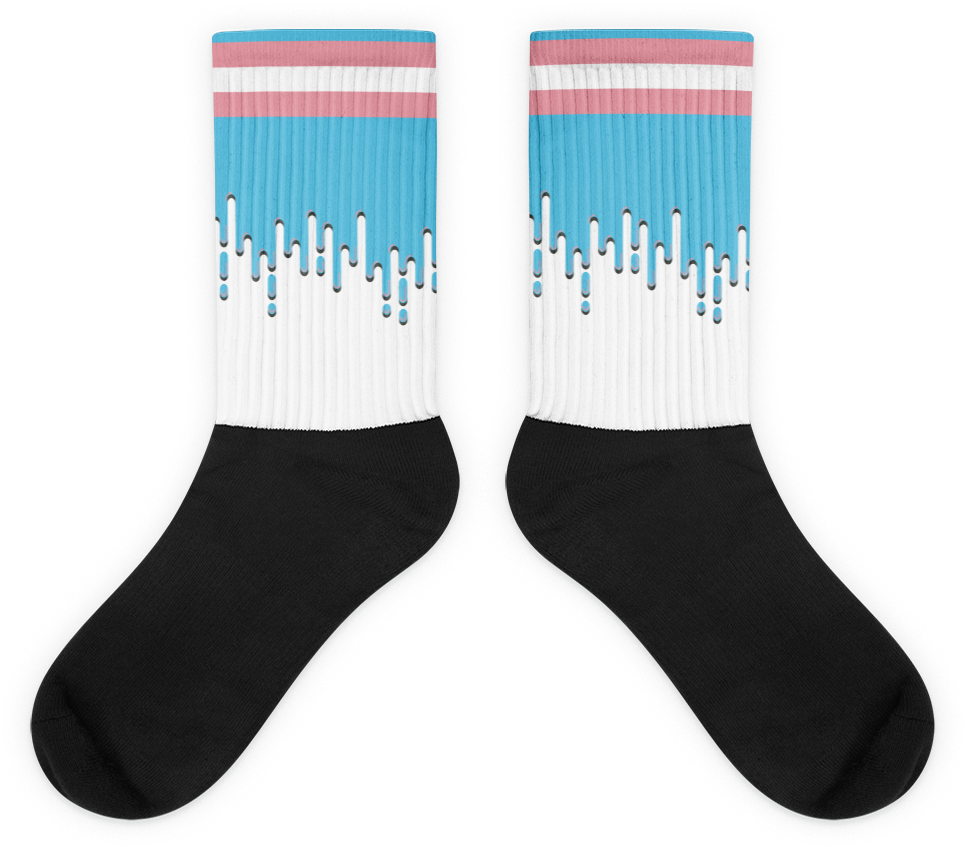 Trans Flag Drip Socks - Sock (1000x1000), Png Download