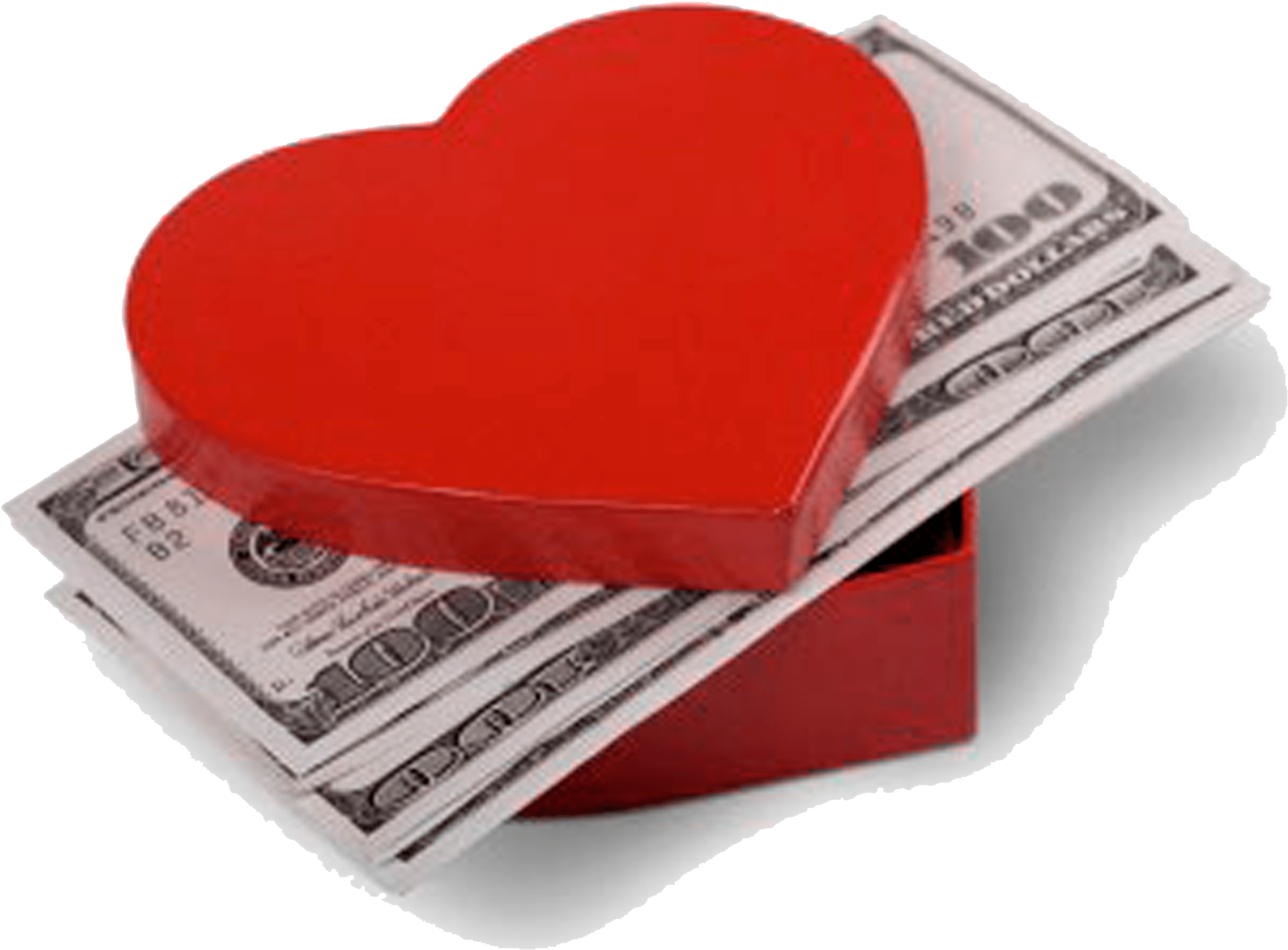 Caixa Coracao Com Dinheiro - Money And Love (2088x1596), Png Download
