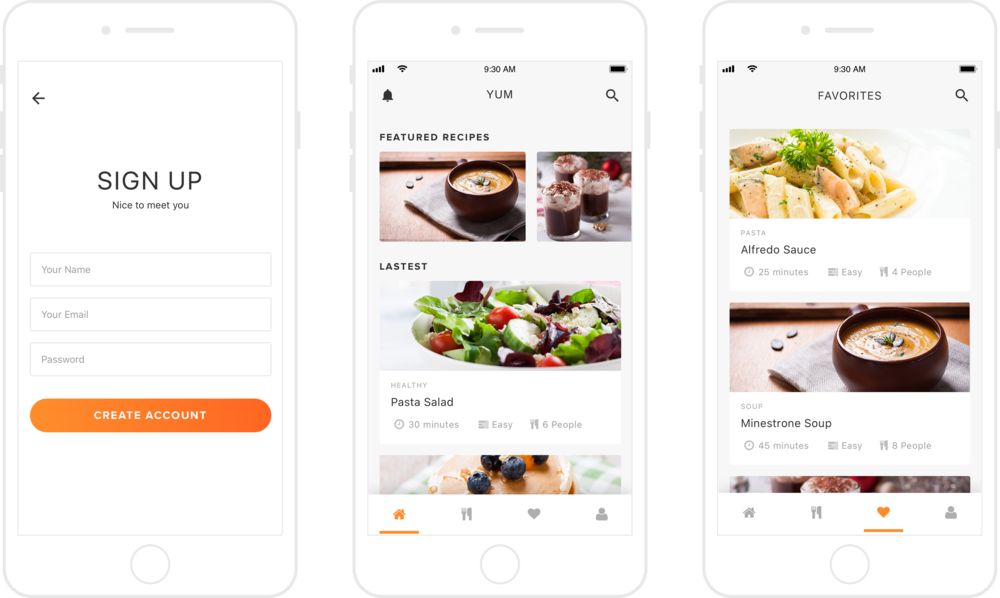 Yum App 3up 2 (1000x598), Png Download