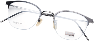 Levi's Levis Glasses Frame Half-frame Glasses Square - Transparent Material (400x400), Png Download