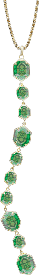 Darrell Necklace Gold With Dichroic Glass - Pendant (1288x1119), Png Download