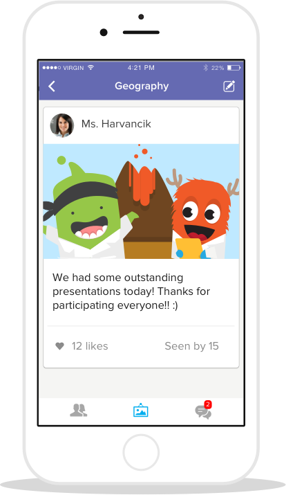 Share Classroom Moments With Parents - Class Dojo Stories (414x715), Png Download