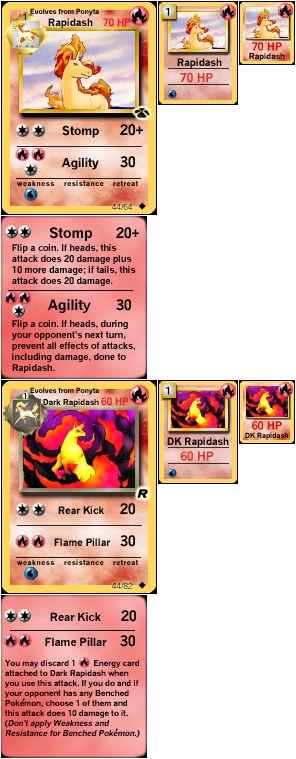 #078 Rapidash - Pokemon Team Rocket 1st Edition Uncommon Card #44/82 (296x759), Png Download
