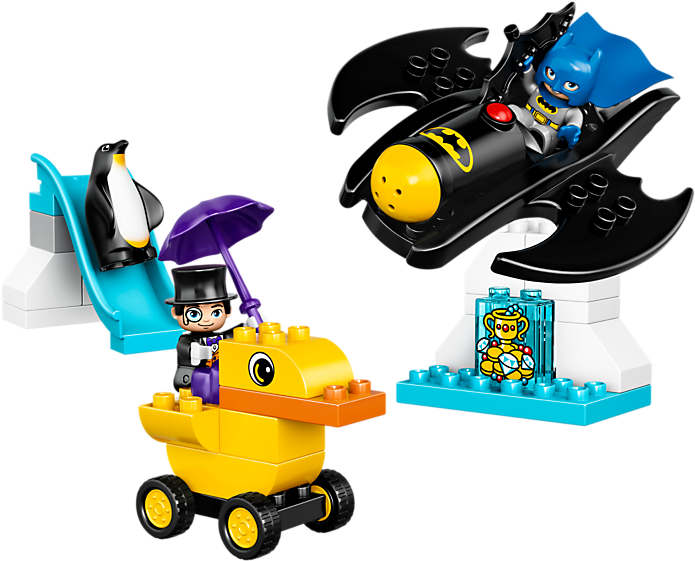 Batwing Adventure - Batman And Penguin Duplo (800x600), Png Download