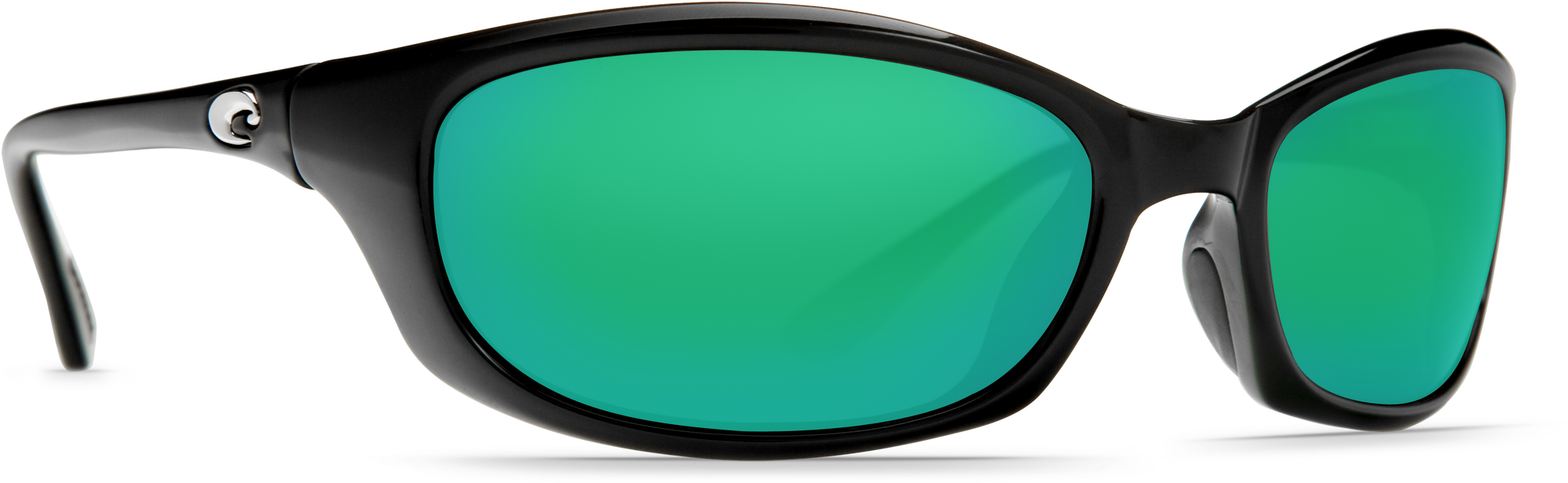 Costa Del Mar Harpoon Sunglasses In Shiny Black, Tr-90 - Costa Del Mar Harpoon Shiny Black Sunglasses Green (2000x1000), Png Download
