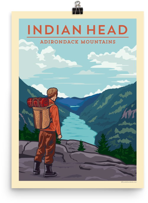 Vintage Poster - Adirondack Mountains (1000x1000), Png Download
