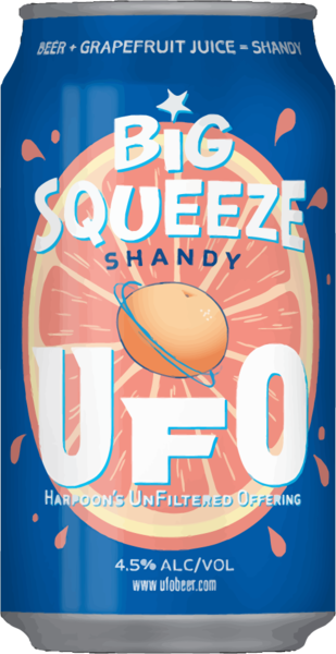Harpoon Ufo Big Squeeze Shandy 6pk/12oz Cans - Harpoon Beer Labels Ufo (309x600), Png Download