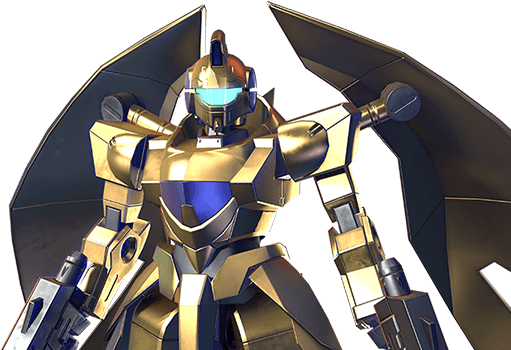 A Golden Mobile Suit Powered By A Gn Drive Tau - Alvaaron Gundam (533x349), Png Download