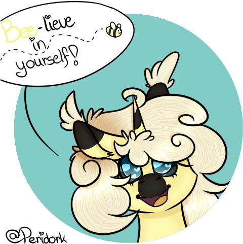 Peridork, Bee, Bust, Fluffy, Icon, Motivational, Oc, - Cartoon (500x500), Png Download
