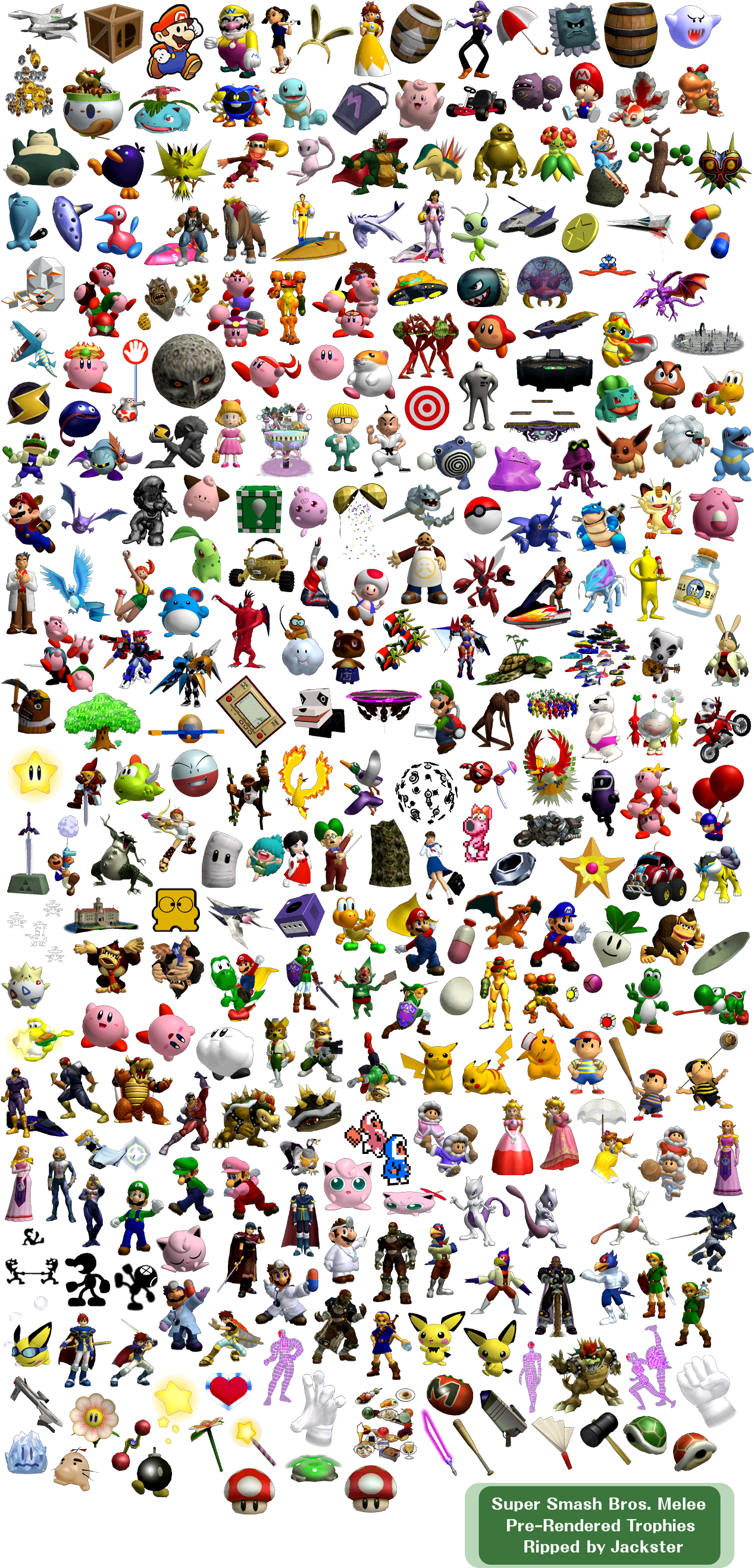 Click For Full Sized Image Pre-rendered Trophies - Smash Bros Melee Sprites (1280x2654), Png Download