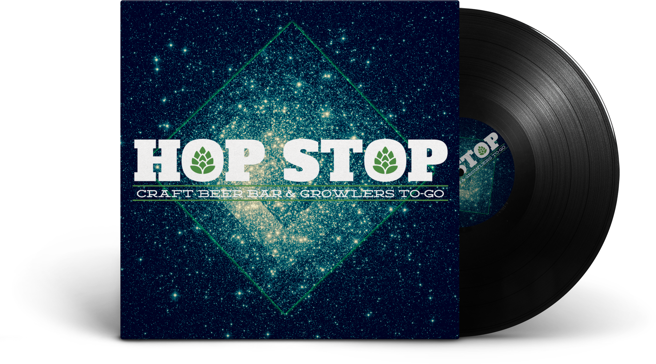 We Only Spin Vinyl Records At Hop Stop, And We Encourage - Label (2132x1183), Png Download