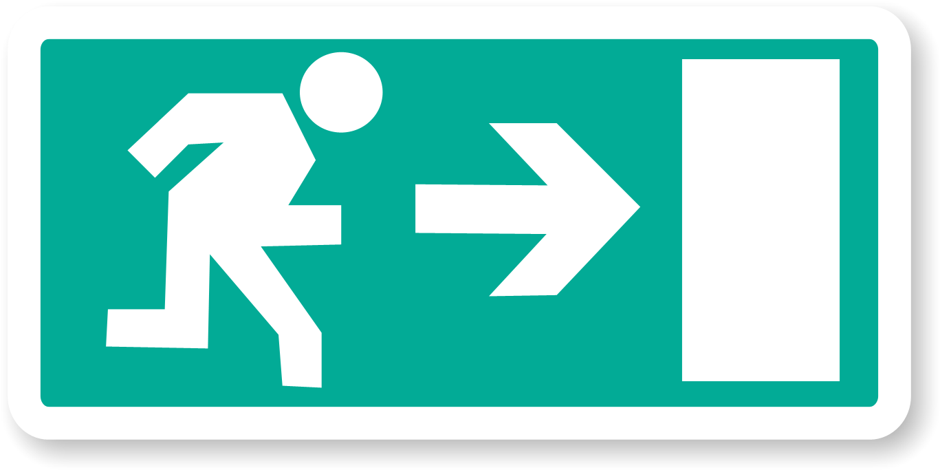 Line Clipart Emergency Exit Stock Photography Lenka - Escape Icon Png (1375x694), Png Download