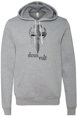 Fashion Deus Vult T Shirt, V Neck, Hoodie - Bella Canvas Unisex Sponge Fleece Pullover Hoodie (442x480), Png Download