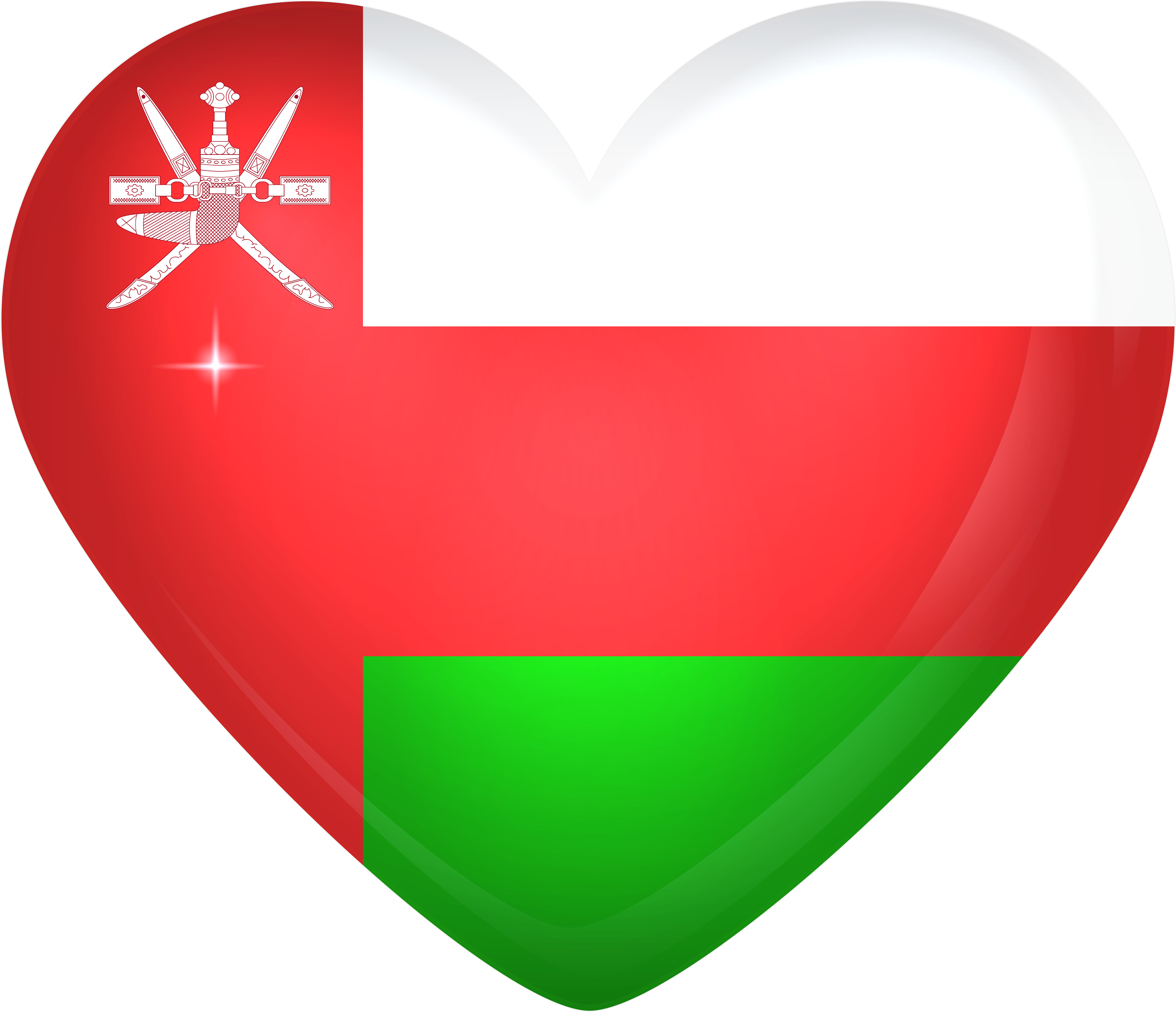 Oman Flag Heart Png (6000x5174), Png Download