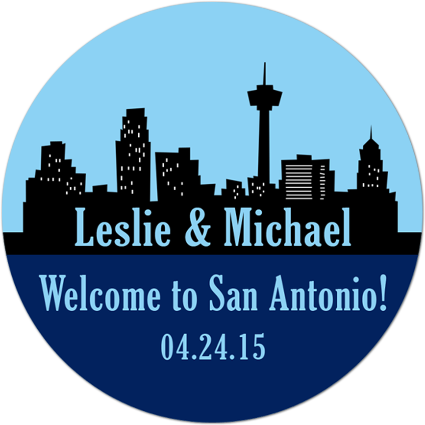 San Antonio Texas Skyline Personalized Sticker - Price (1000x1000), Png Download