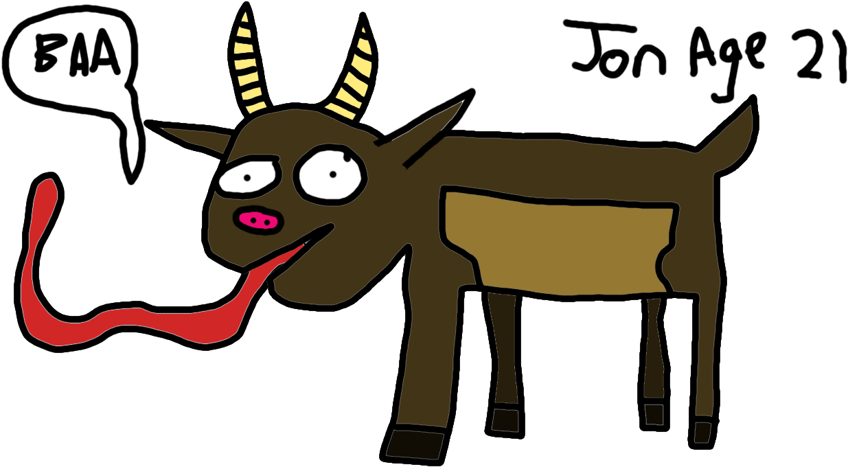 I Followed A Professional Tutorial To Draw My Goat - Goat Simulator Drawing (1280x720), Png Download