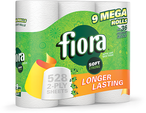 Fiora® Toilet Paper Mega Rolls - Fiora Toilet Paper, 9 Mega Rolls (500x500), Png Download