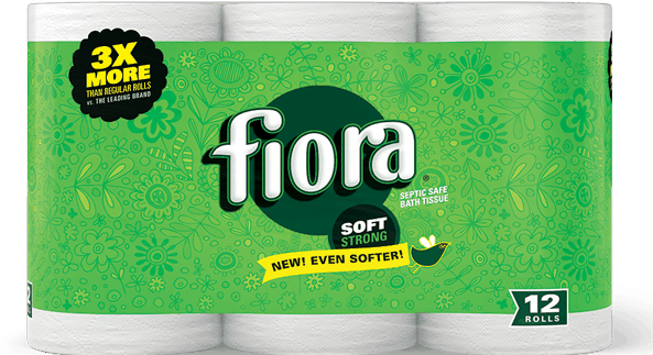 00 For Fiora® Bath Tissue - Fiora Bath Tissue 12 Pack (600x340), Png Download