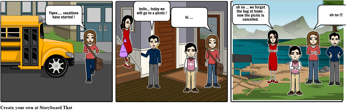 The Picnic - Cartoon (1164x385), Png Download