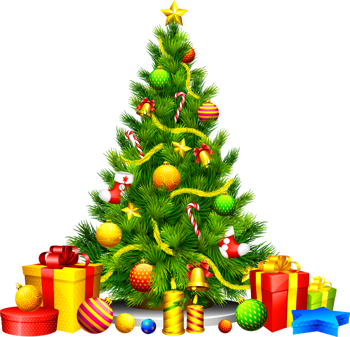 Download Png Balloon Image - Christmas Tree Clipart (1200x1157), Png Download