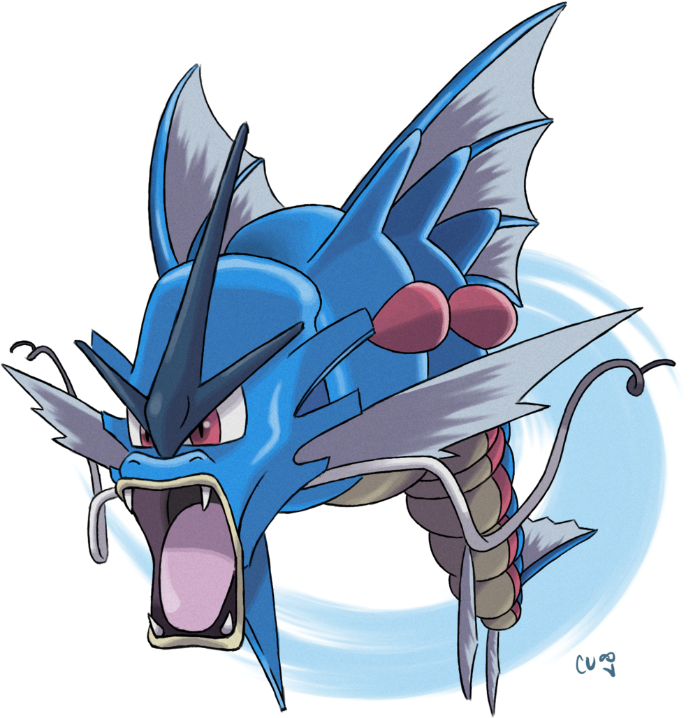 He Sent Out His Gyrados And I Sent Out Vedrfolnir - Mega Gyarados Cartoon (1024x1098), Png Download