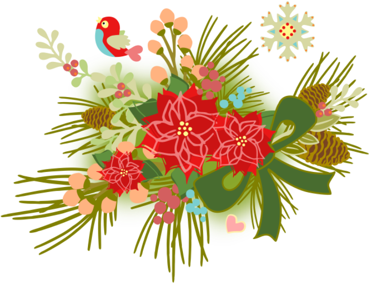 Free Floral Christmas Graphics - Floral Design (770x600), Png Download