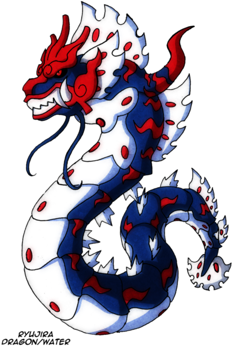 Magikarp > Gyarados > Ryujira Evolves When Traded Holding - Dragon Fakemon By Darksilvania (500x712), Png Download