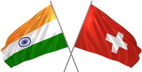 India-swiss - Ireland With India Flag (500x262), Png Download