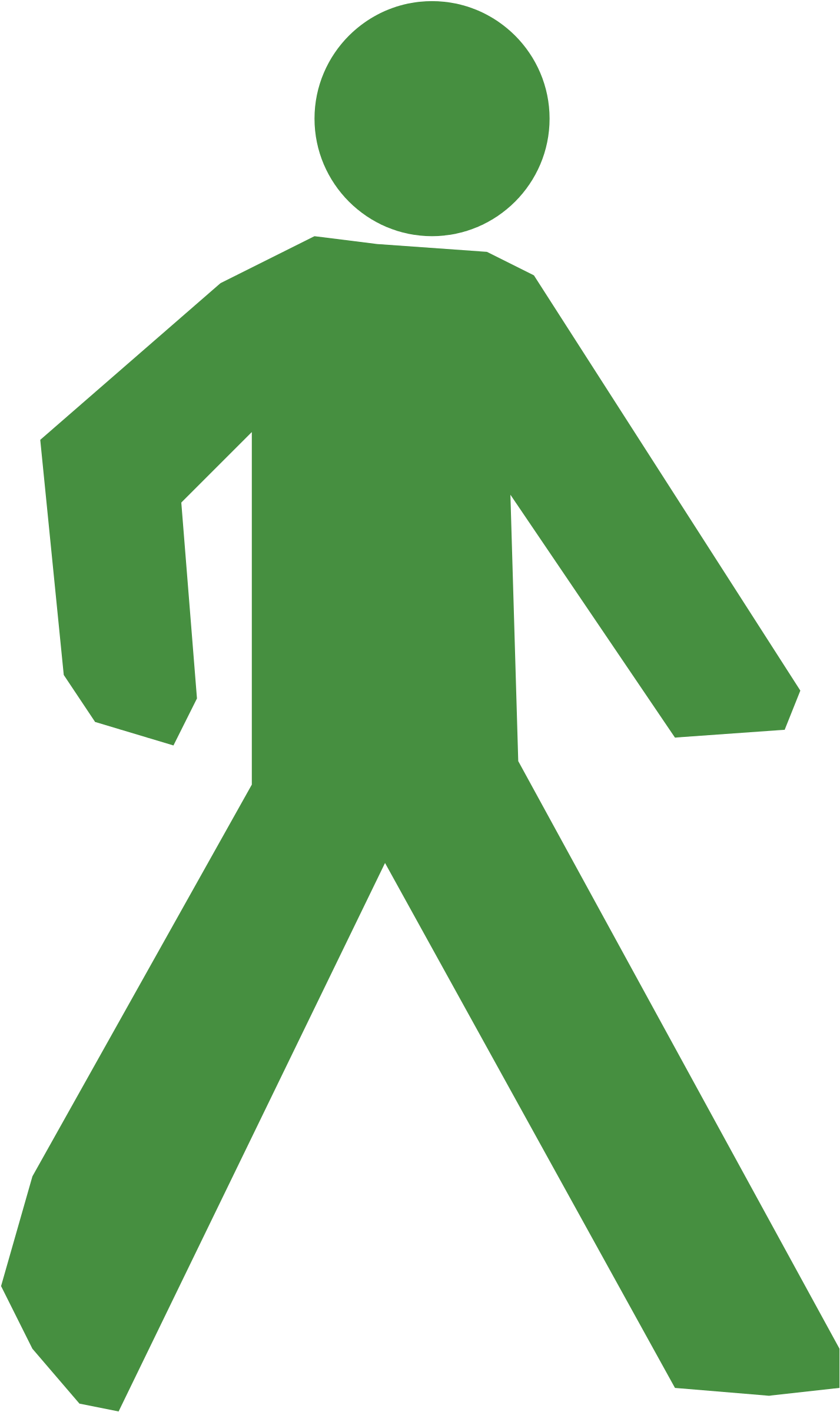 Open - Walk Icon Green (2000x2500), Png Download