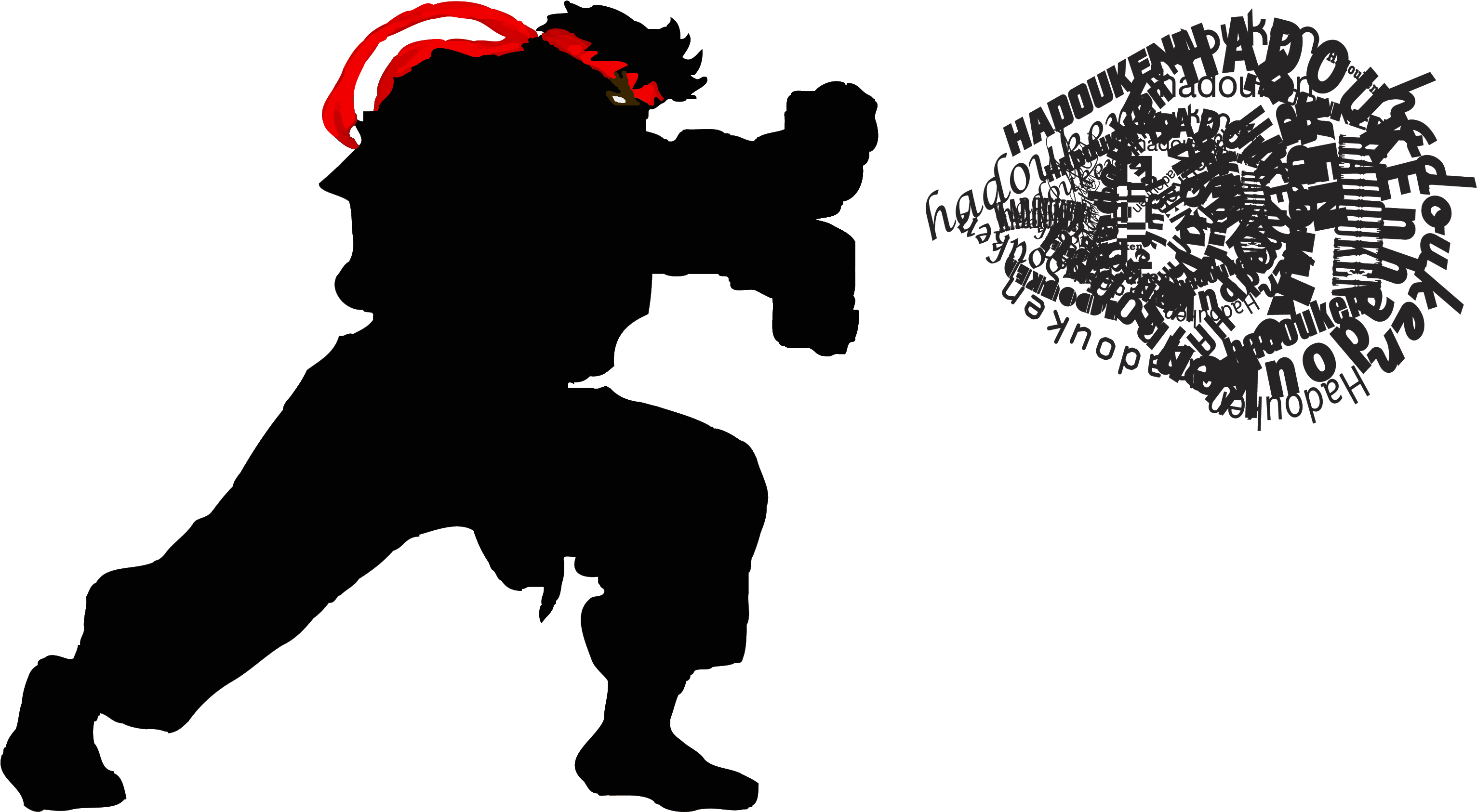 Leave A Comment - Ryu Street Fighter Silueta (3600x1716), Png Download