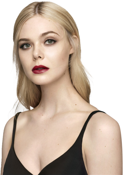 Elle Fanning Image - Elle Fanning Red Lips (500x667), Png Download