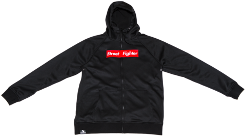Street Fighter Box Logo Black Tech Zip-up Hoodie - Hoodie (480x287), Png Download