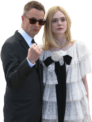 Nicolas Winding Refn And Elle Fanning On Neon Demon, - Nicolas Winding Refn Cannes 2016 (330x412), Png Download