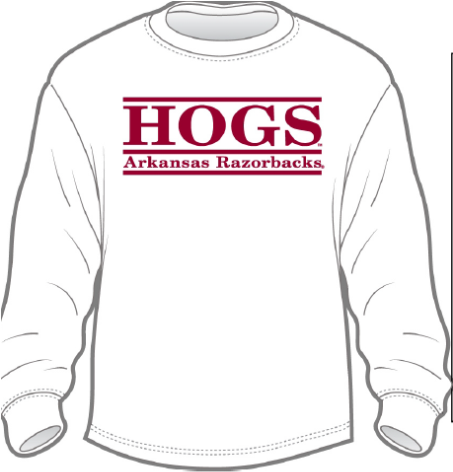 Arkansas Razorback Hogs Tee - Long-sleeved T-shirt (500x500), Png Download