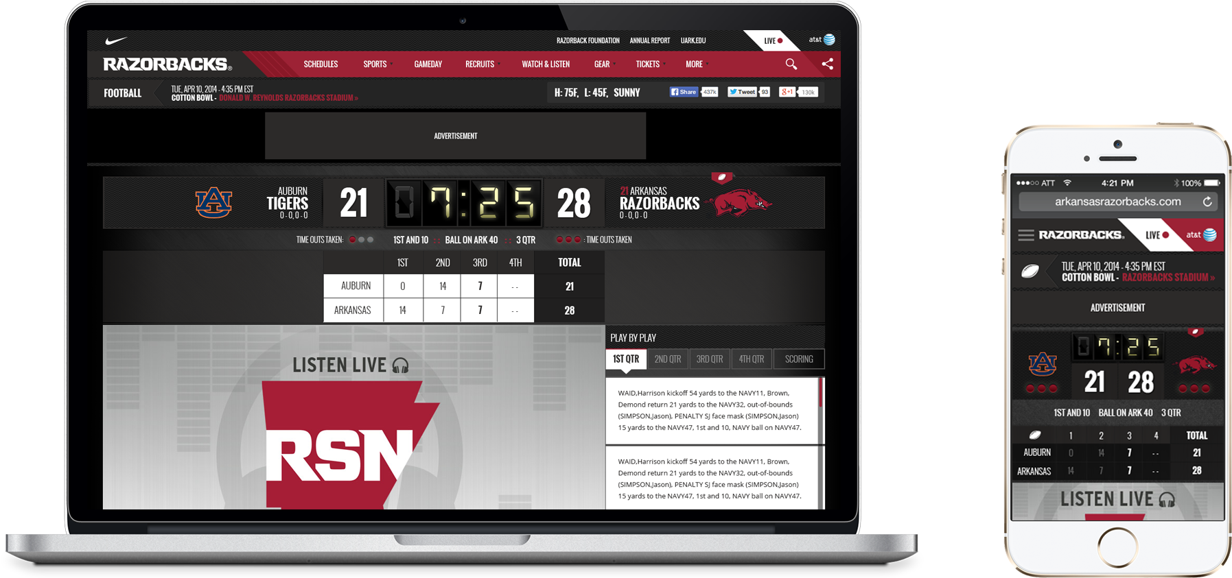 Arkansas Razorbacks Homepage Wireframe - Arkansas Razorbacks (1920x908), Png Download