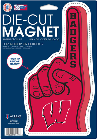 Uw Badger Finger Die Cut Logo Magnet 6 Pc Min - Wincraft Georgia Bulldogs Official Ncaa 6.25 Inch X (500x500), Png Download