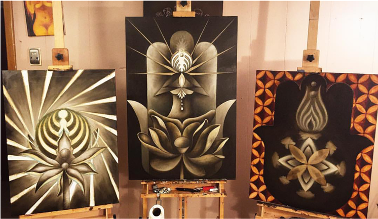 Denver Based Artist Nick Scotella Live Paints To Electronic - Motif (745x554), Png Download