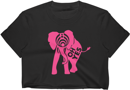 Pink Bassdrop Elephant - Crop Top (600x600), Png Download