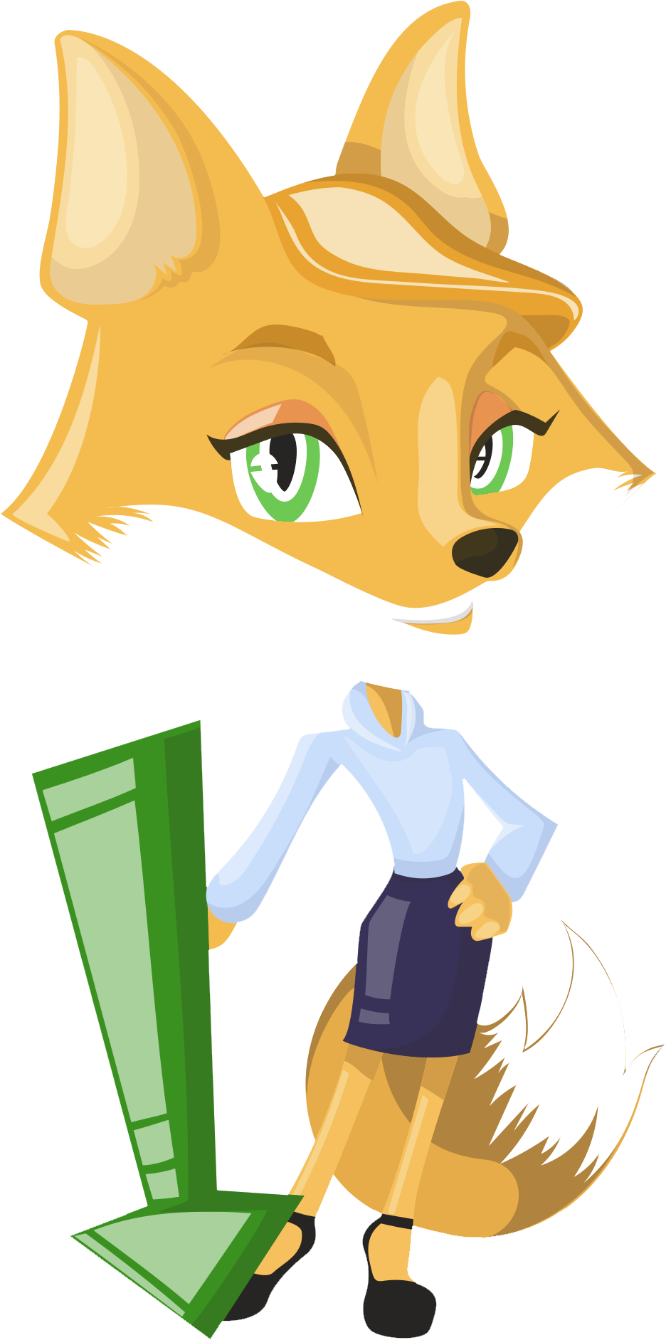 Fox Vector Png Transparent Image - Portable Network Graphics (1116x1998), Png Download