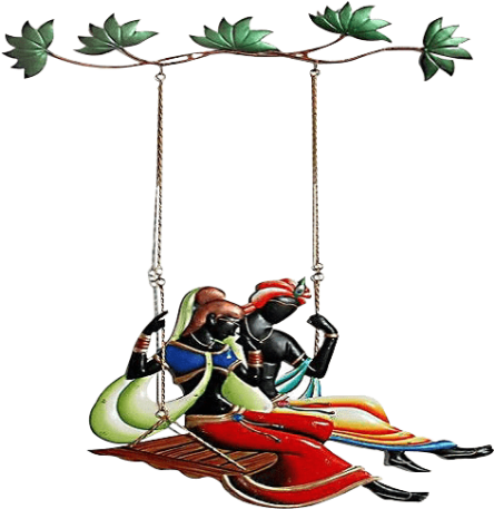Radha Krishna Lotus Wall Piece Sn009 By Www Tealcart - Krishna And Radha Png (456x456), Png Download