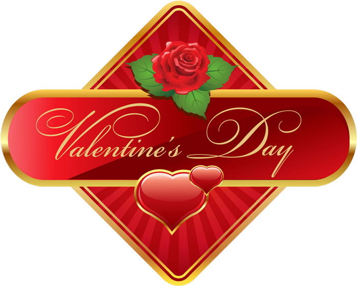 Happy Valentine's Day Label Png Clip Art Imageu200b - Valentine's Day (720x584), Png Download