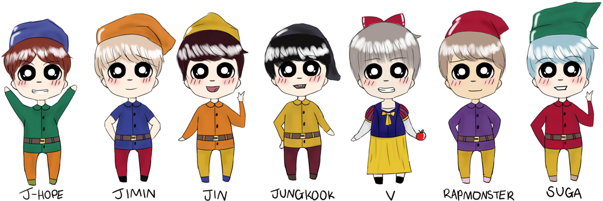 Bts Halloween Ver By Mayumisatoru On Deviantart - De Rap Monster Chibis (1280x487), Png Download